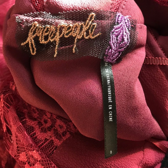 Free people red black dove lace mesh dress 0 - Picture 7 of 11